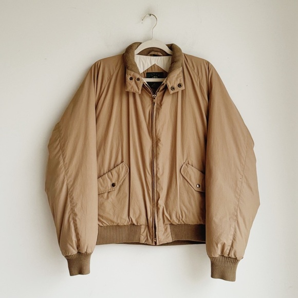 VINTAGE | Men's Khaki Down Insulated Bomber Jacket | M - Picture 1 of 6
